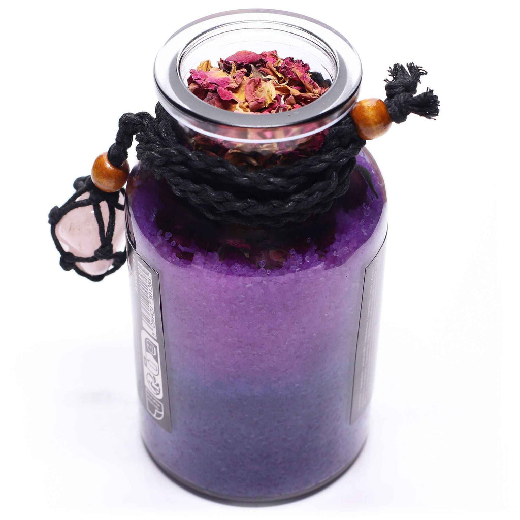 Ancient Witch Bath Spell Potion & Rose Quartz Crystal Amulet - Love