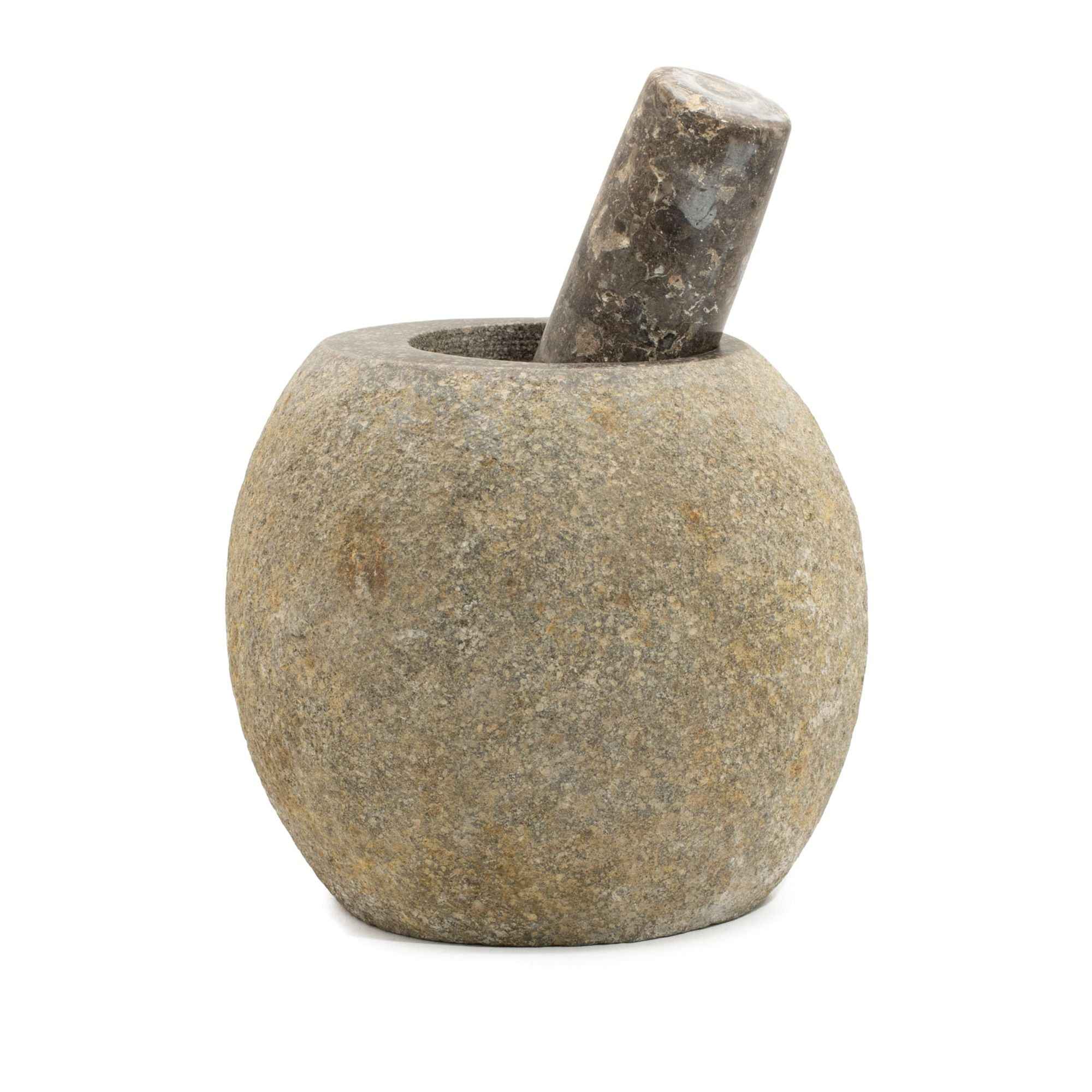 Natural Riverstone Decorative Pestle & Mortar- Large (aprox 15x12cm)