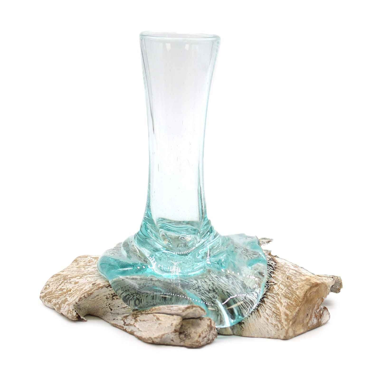 Molten Glass on Whitewash Wood - Vase - Small