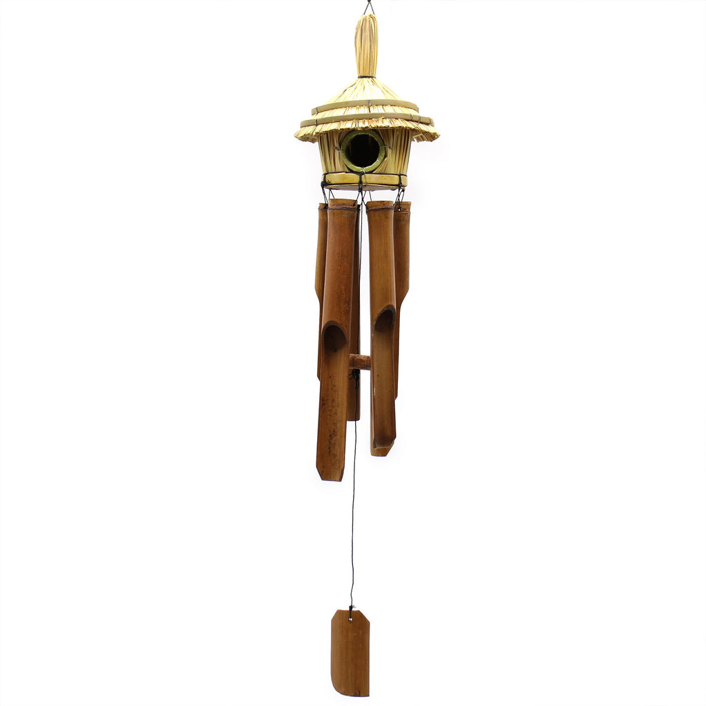 Round Seagrass Bird Box with Chimes 45x17cm - Natural Aroma Company